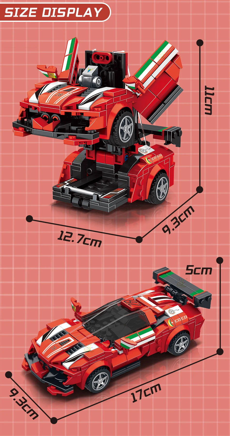 PENDRA Transfrom Racing Robot Building Set