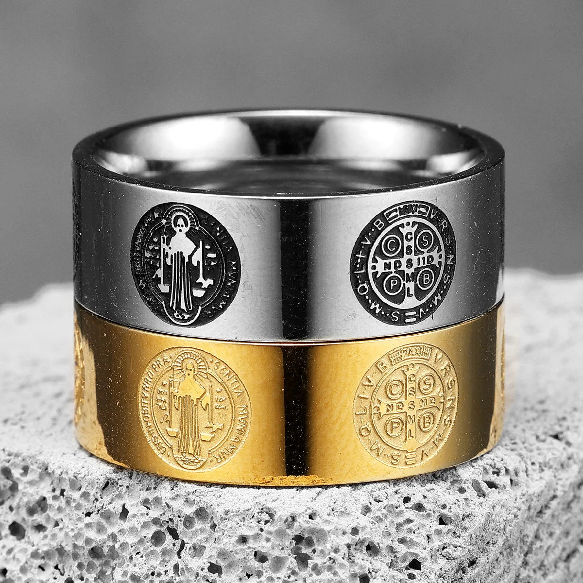 PENDRA Saint Benedict Exorcism Steel Ring