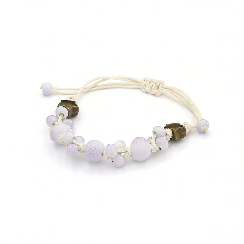 PENDRA Ceramica Light Blue Handmade Ceramic Beaded Bracelet