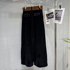 2025 winter new niche fashion solid color wide waistband drooping sensation and plush loose velvet wide leg pants