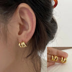 PENDRA Diamond Studded Hoop Sterling Earrings