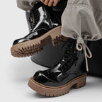 PENDRA Leather Thick Soled Boots