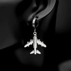 Aircraft Plane Airplane Earrings For Women Men Stainless Steel Silver Color Simple Cute Fashion Charm Dangle Ear Jewelry Gifts