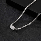 Customized 1-4 Name Neckace for Men,Never Fade Stainless Steel Tube Box Chain Collars,Personazlied Gift to Father Husband