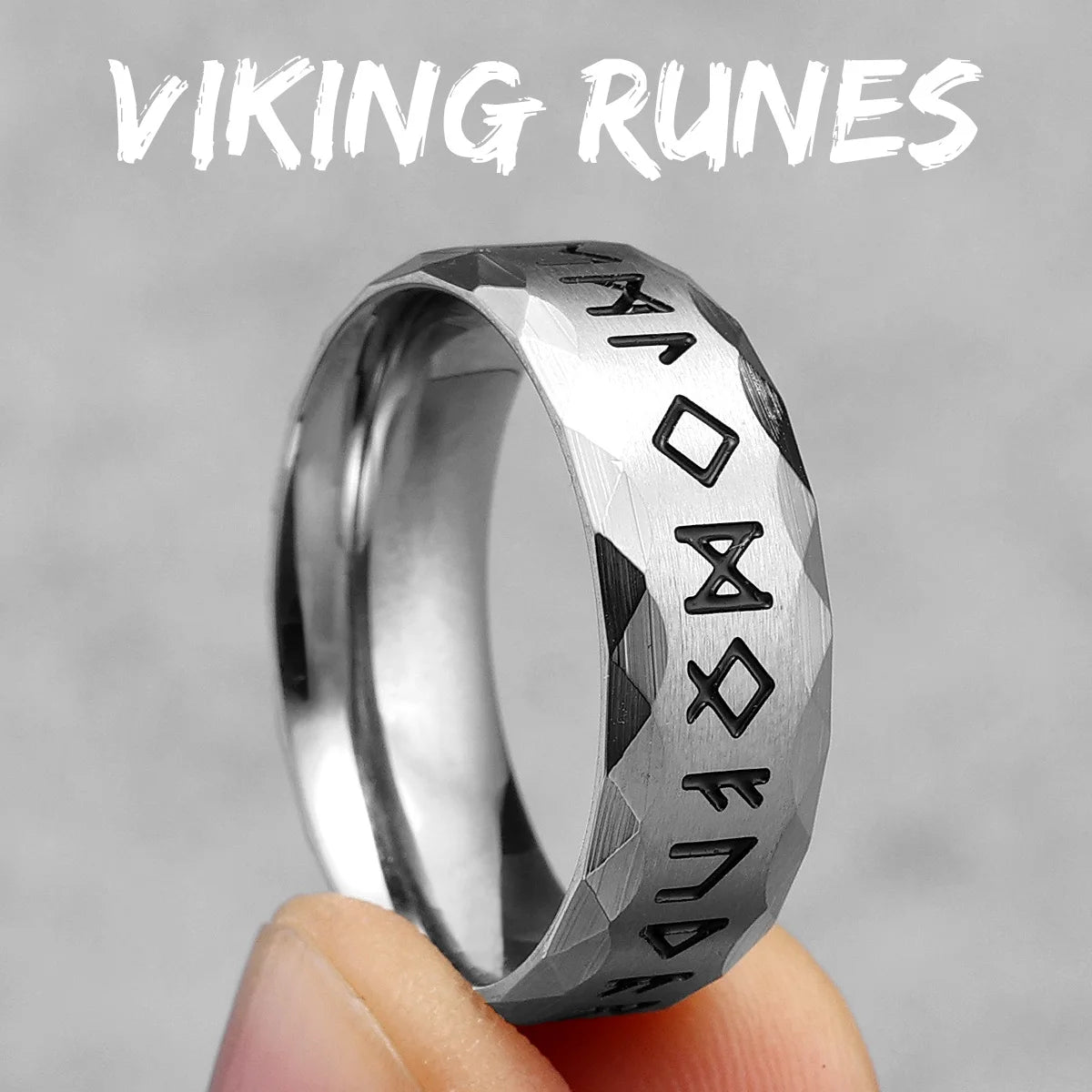 PENDRA Nordic Vikings Runes Steel Ring
