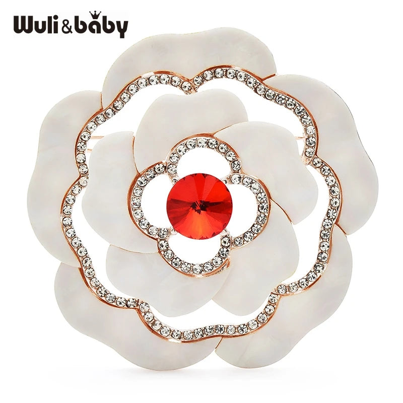 PENDRA Florawhite White Flower Brooch