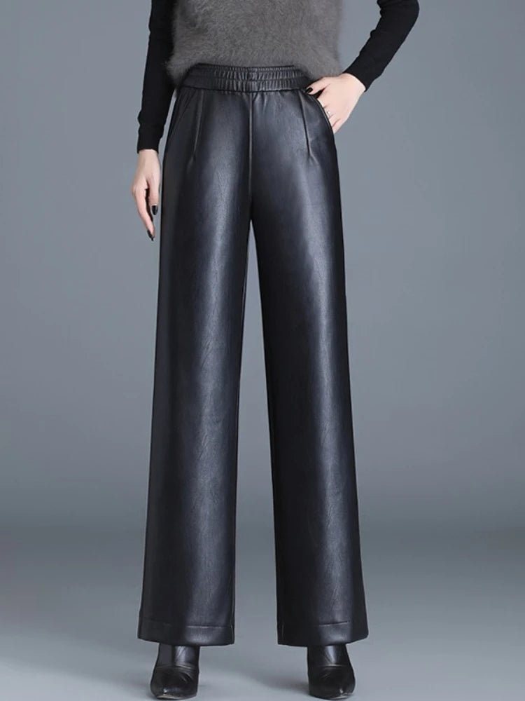 PENDRA Noir Flare High Waist Floor Length Pants