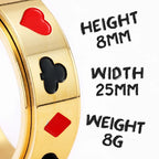 Lucky Poker Fidget Spinner Men Rings Stainless Steel Punk Luxury New In Women Jewelry Fashion Accessories Gift Wholesale