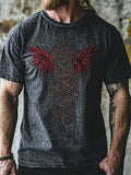 Tribal Style 3D Wolf Print Men's T-shirt Men's Sports And Fitness Short-sleeved Shirt Outdoor Street Men's Fashionable Top