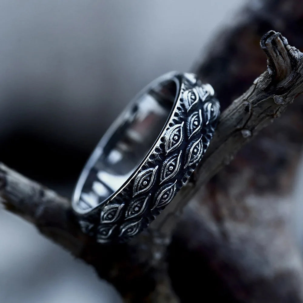 PENDRA DevilsEye 316L Stainless Steel Evil Eye Ring