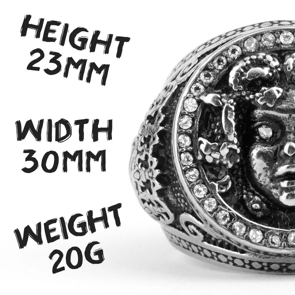 PENDRA Snake Hair Medusa Steel Ring
