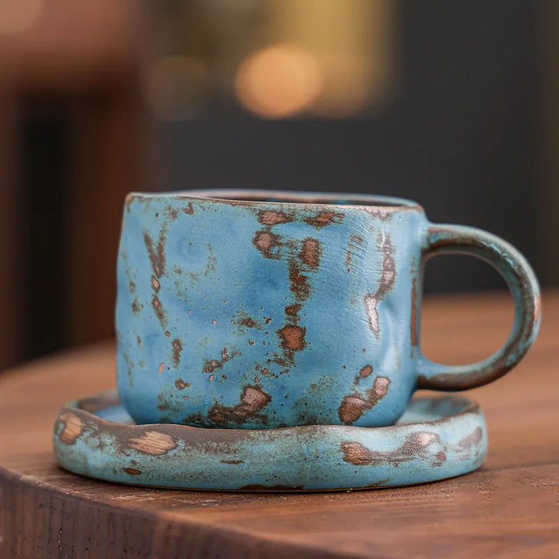 Retro kiln-changed ceramic coffee cup, Japanese handmade style ins style desktop coffee cup multi-color optional