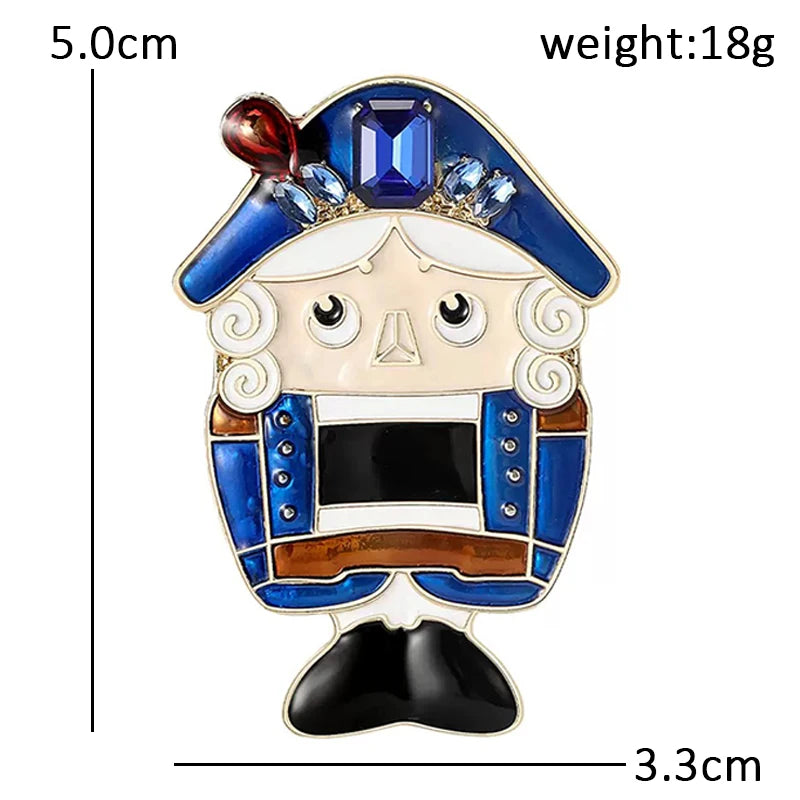 PENDRA Cute Enamel Nutcracker Brooch