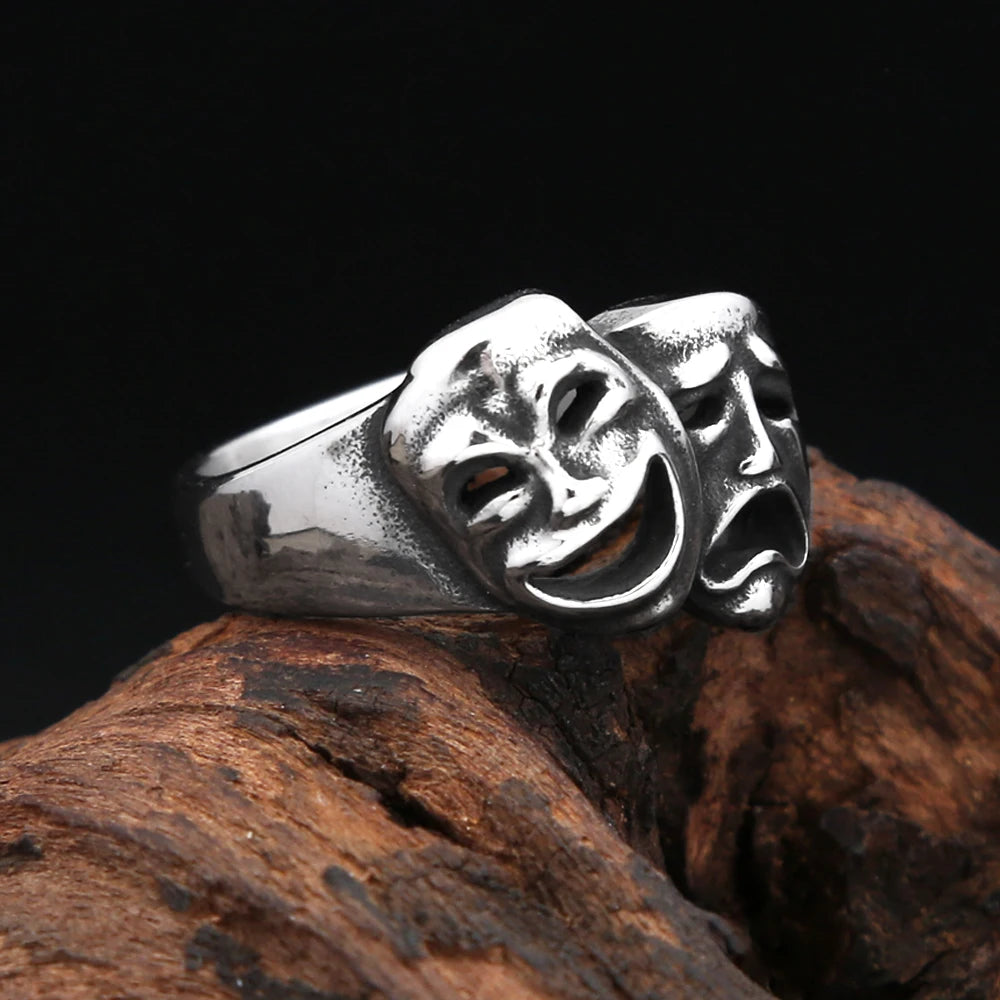 PENDRA CrySmile Stainless Steel Cry and Smile Ring