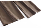 PENDRA Belted High Waist Straight PU Leather Pants