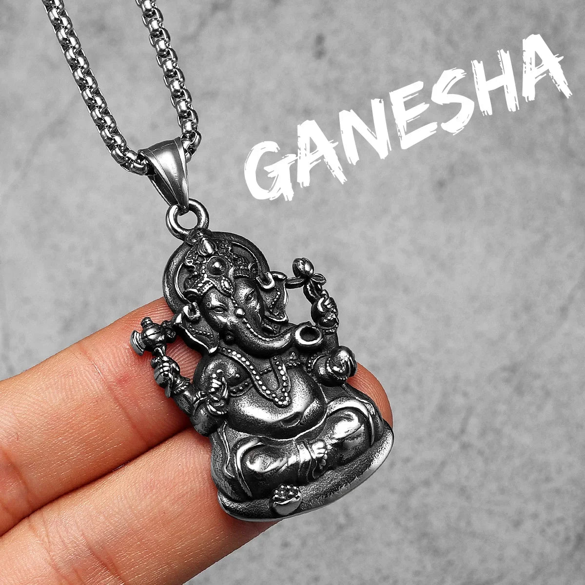 PENDRA Hinduism Ganesha Steel Necklace