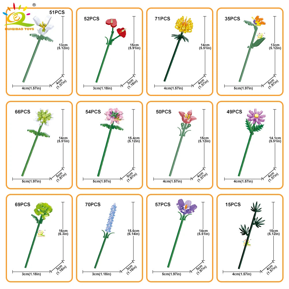 PENDRA Bouquet Rose Micro Building Set