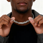 Punk Splicing Byzantine Necklaces for Men,Stainless Steel Cuban Chain Collars,Chunky Trendy Male Jewelry Gift