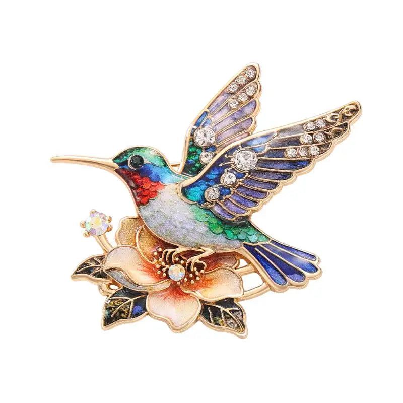 PENDRA Hummingbird Luminous Bird Brooch