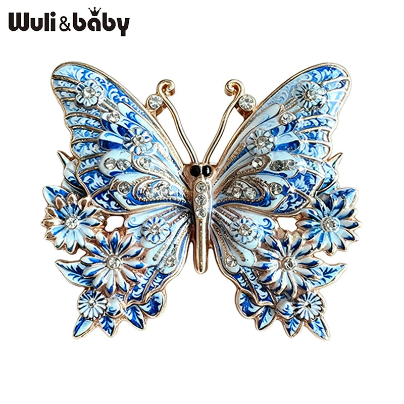 PENDRA Blue-and-white Insects Brooch