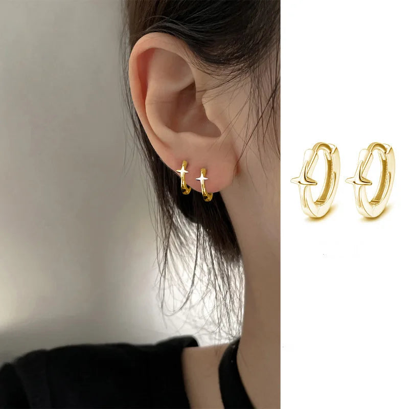 VENTFILLE 925 Sterling Silver Geometry Hoop Earring For Women Extremely Fine Versatile Office Fashion Jewelry Gift Dropshipping