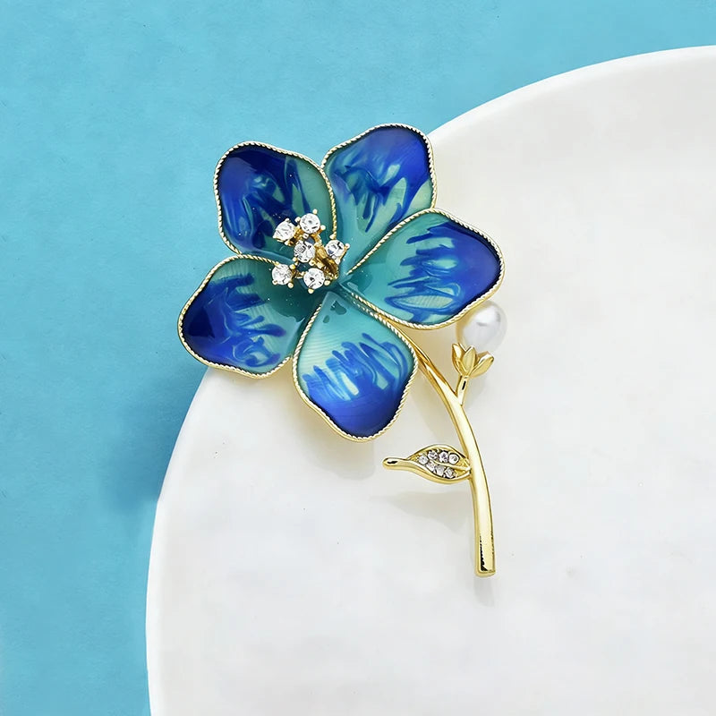 PENDRA Florabelle Pretty Enamel Flower Brooch