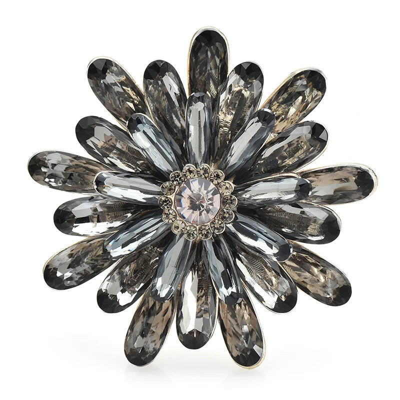PENDRA Daisyelle Crystal Daisy Flower Brooch