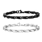 6.4mm Wide Link Chain Bracelets for Men, New Fashion Waterproof Stainless Steel Chains Wristband Gift for Him Jewelry