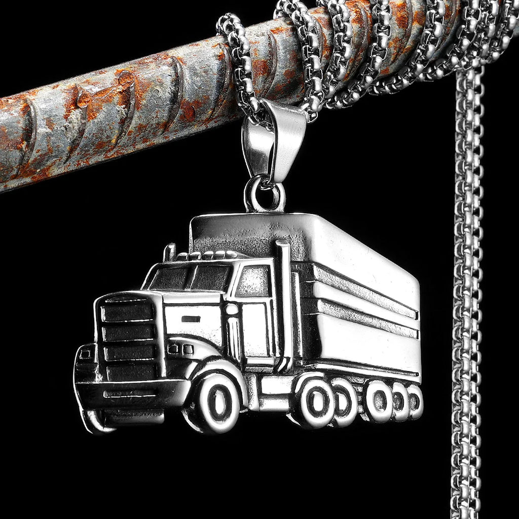 PENDRA Trucks Driver Rock Steel Necklace