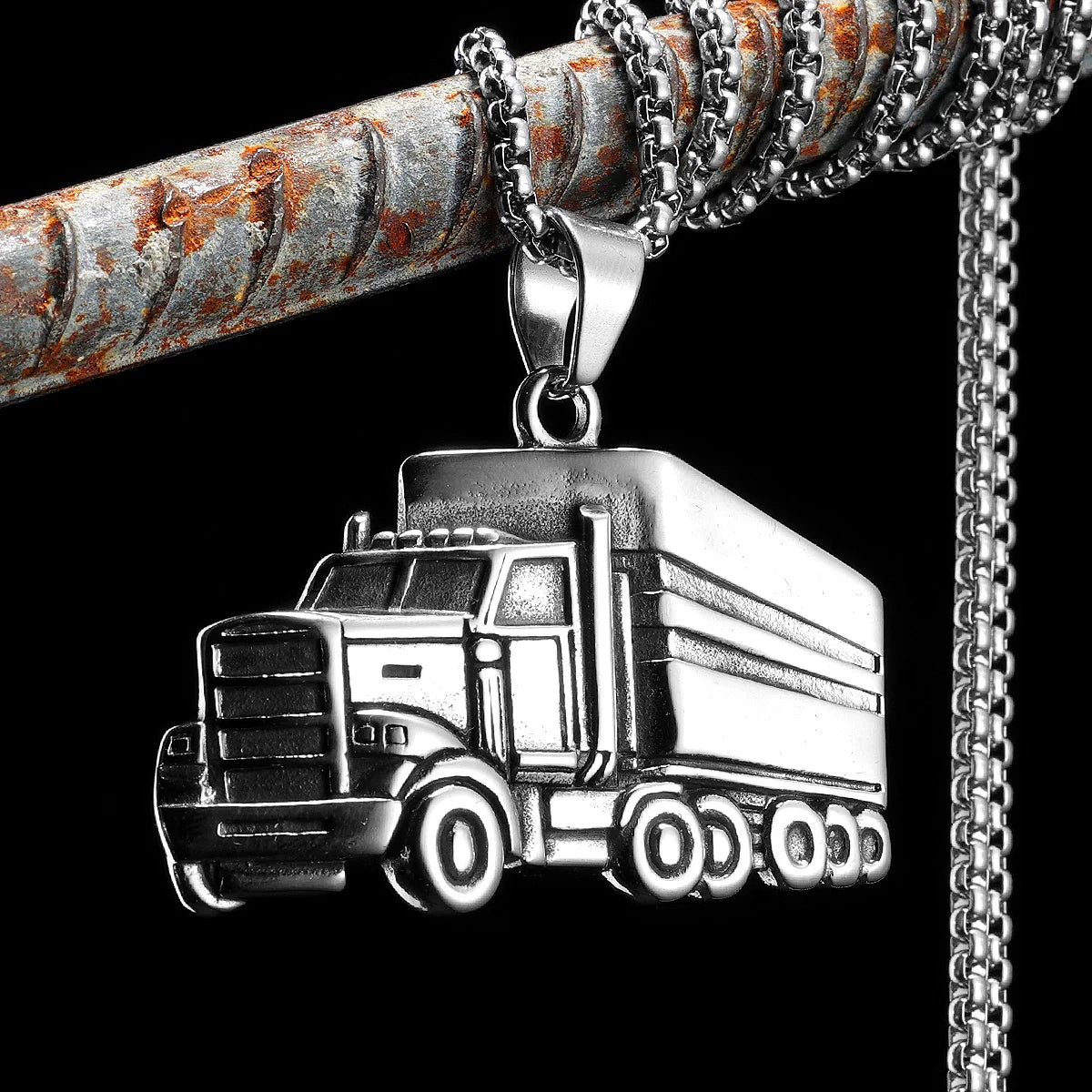 PENDRA Trucks Driver Rock Steel Necklace