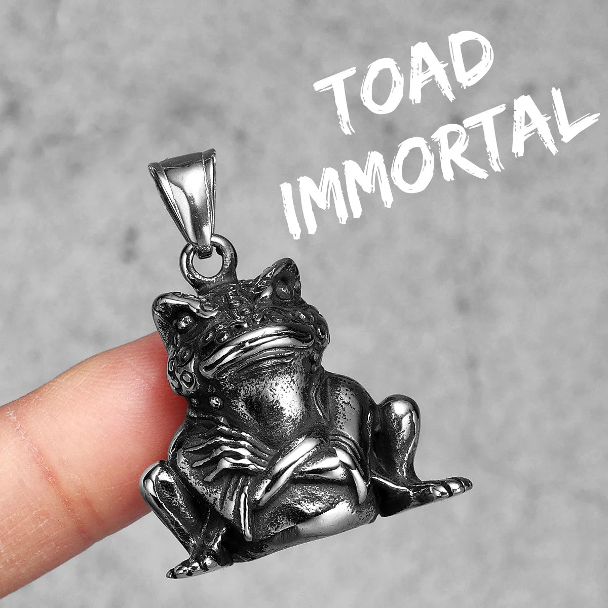 PENDRA Immortal Toad Frog Steel Necklace
