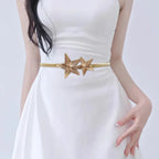 PENDRA Fayeellea Metal Gold Star Luxury Waist Chain Belt