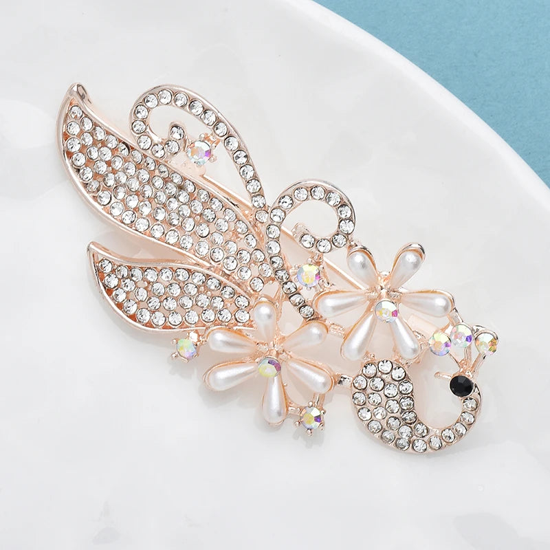 PENDRA Peacora Pearl Peacock Brooch