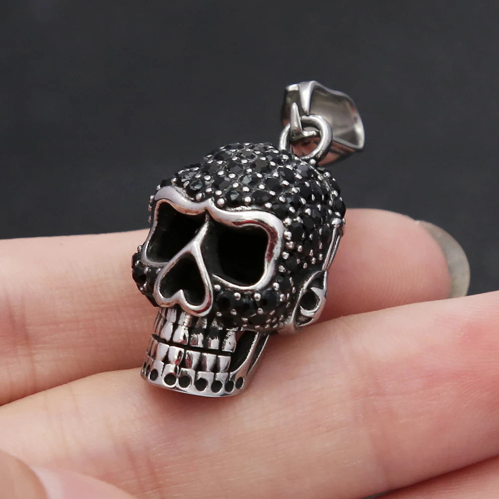 PENDRA Skullstone Gothic Black Stone Pendant