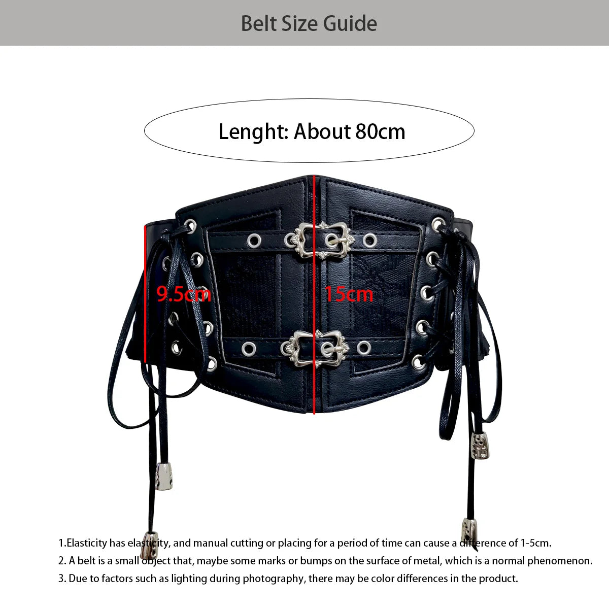 PENDRA Koraessa Leather Black Punk Corset Belt