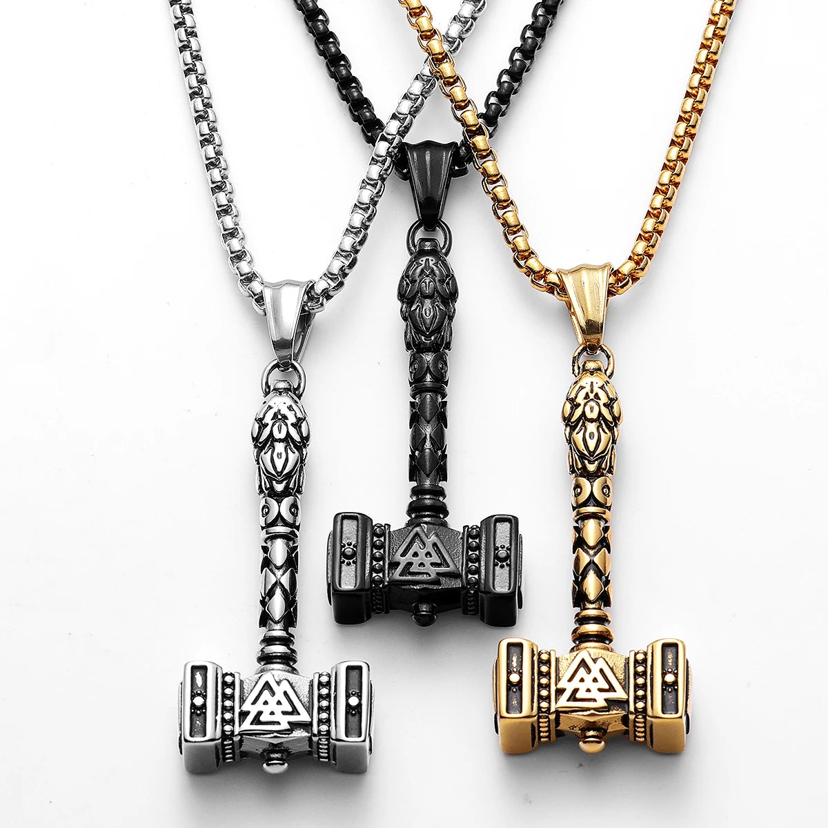 PENDRA Thor's Hammer Steel Necklace