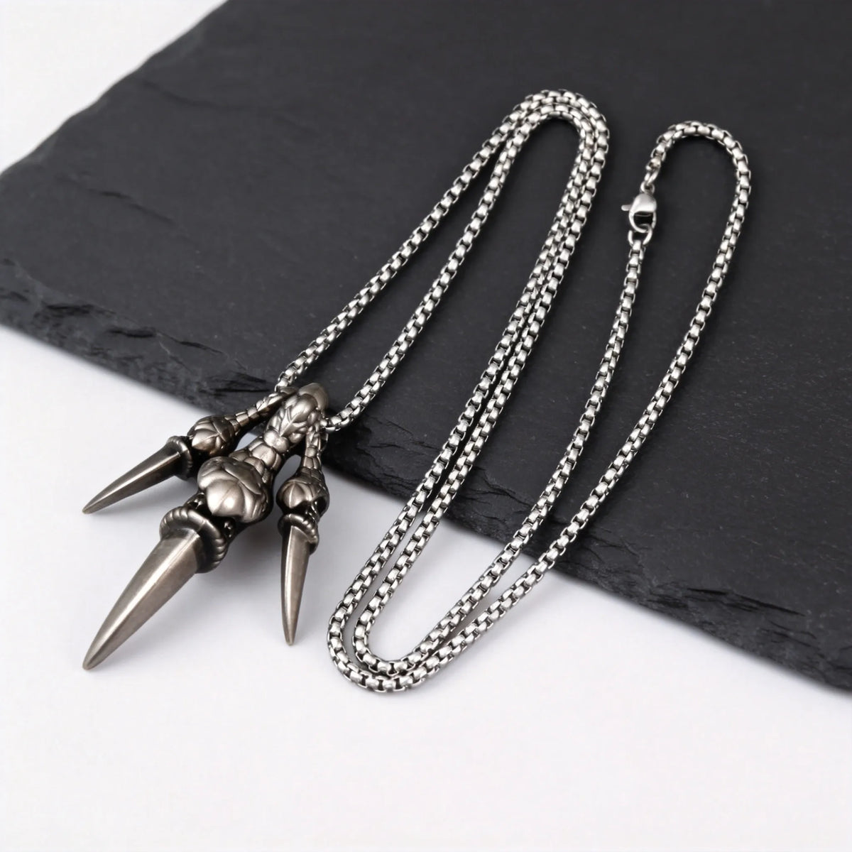 Rock Punk Dragon Claw Necklace for Men Boys,Vintage Claw Long Pendant Necklace,Trendy Jewelry Gift
