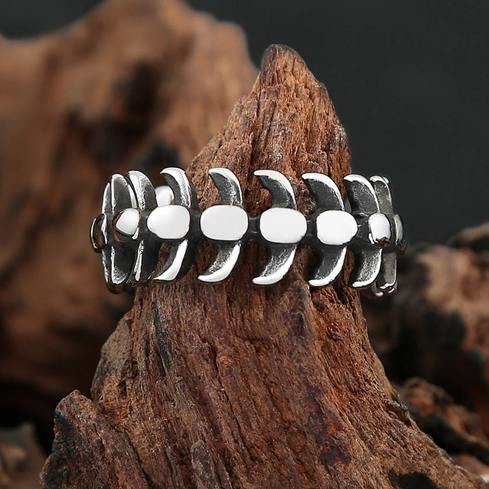 PENDRA Fishbone Stainless Steel Fish Bone Ring