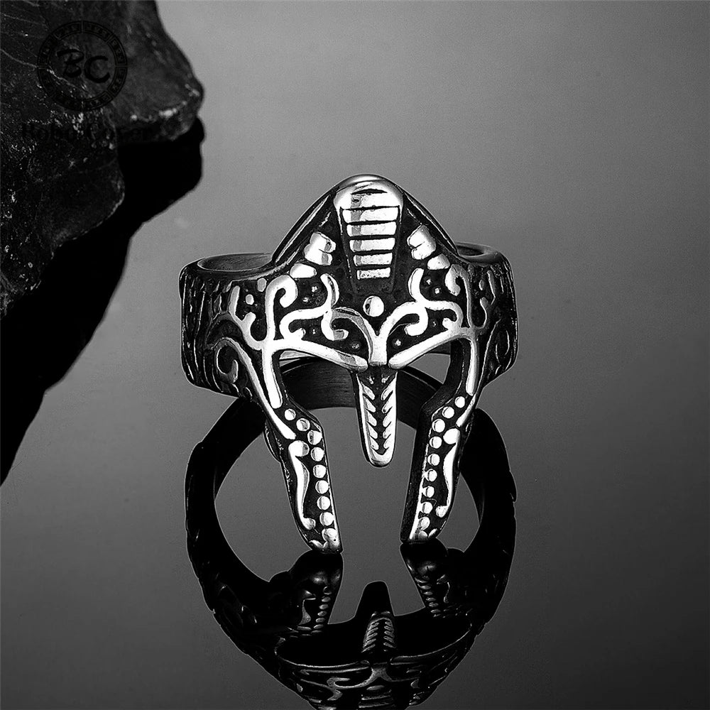 PENDRA Warrior Helmet Vintage Steel Ring