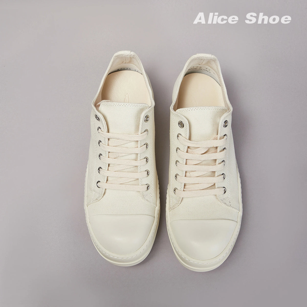 PENDRA Ivory Street Off-White Canvas Low-Top Lace-Up Platform Sneakers