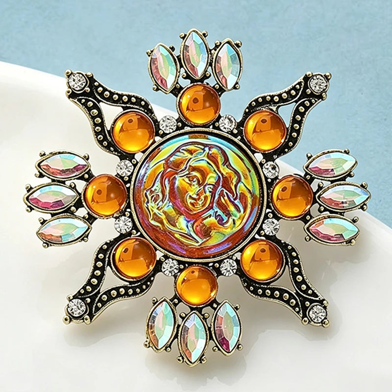 PENDRA Vintage Cameo Face Brooch
