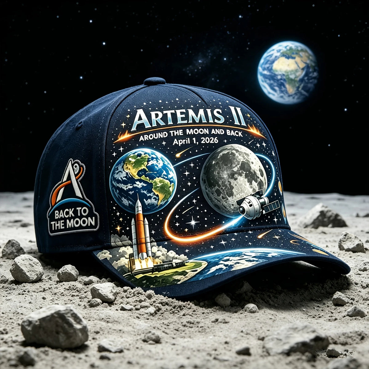 Four Great Astronauts Commemorative Hat - Space Program Suitable for Independence Day, Lightweight Buckle Closure for Themed