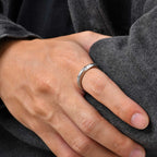 Viking Rune Symbol Mobius Ring for Men,Silver Color Stainless Steel Twisted Ring,Simple Classic Jewelry Gift