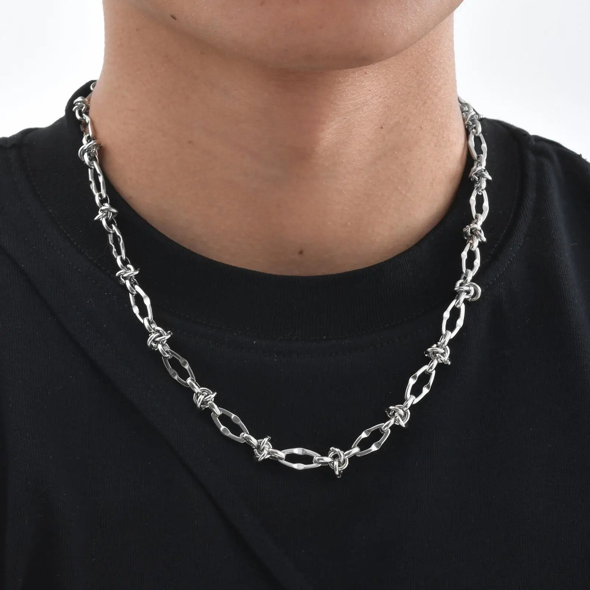 Hiphop Lips Necklaces for Men Boys,Never Fade Irregular Knot Splicing Collars,Cool Rock Punk Jewelry Gifts