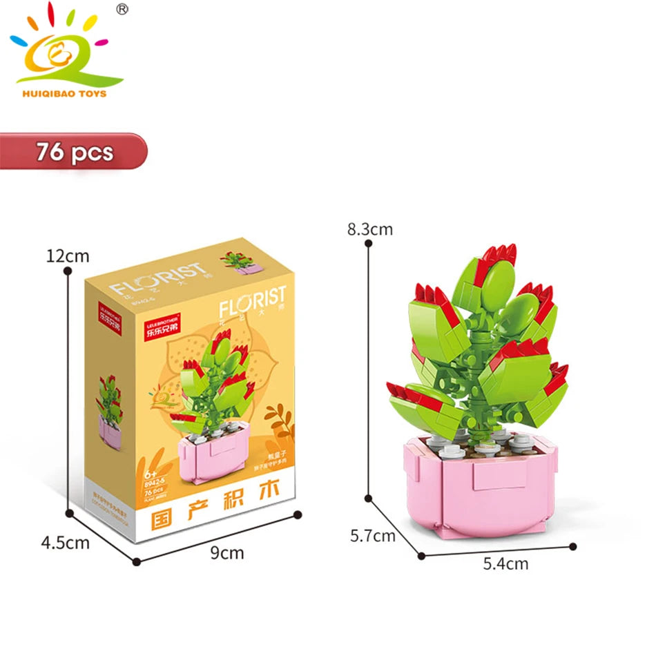 PENDRA Succulent Potted Floral Building Set