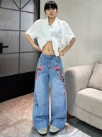 PENDRA American Colorful Floral Jeans