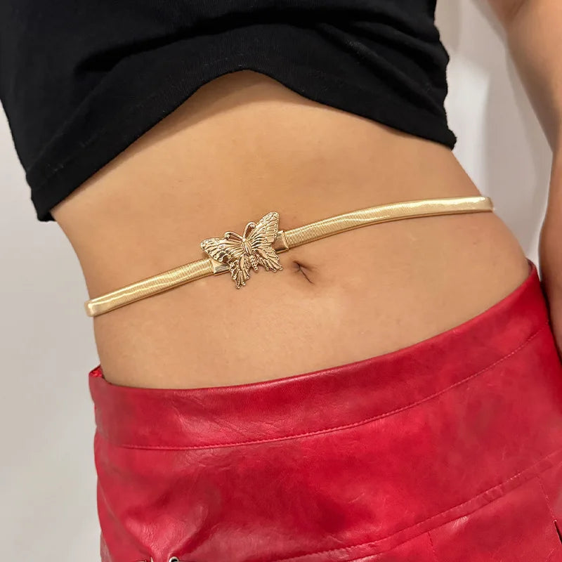 TH043-2 strass Butterfly-gold-s