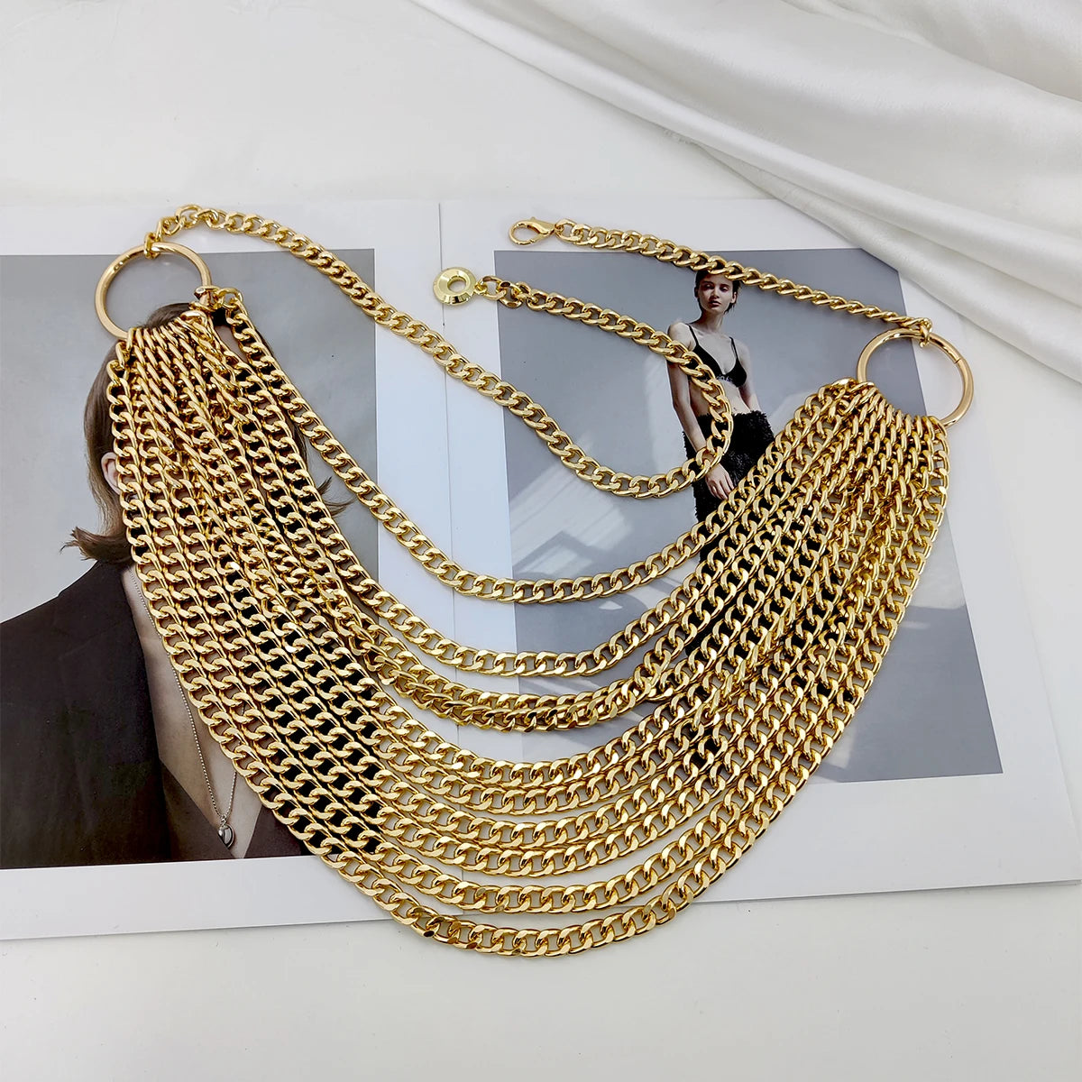 Hip-hop Punk Gold Chain Belt Female Waist Dress Silver Metal Pants Waistband Jeans Designer Belts for Women High Quality Y2k