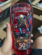 Iron Maiden 50th Anniversary Themed Pint Glass Heavy Metal Rock Band Inspired Beer Cup Collectible Drinkware for Bar Home Party