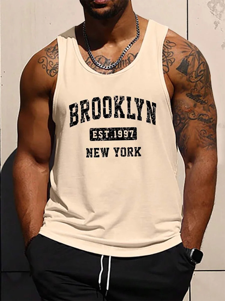 Summer Exercise Fitness Men's Tank Top Outdoor Sports Loose Comfortable Men's Sleeveless Tee Daily Street Men's Fashion Tank Top
